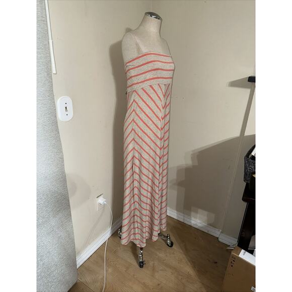 NWT Larry Levine Peach Tan Maxi Striped Dress Size XL - Picture 5 of 9